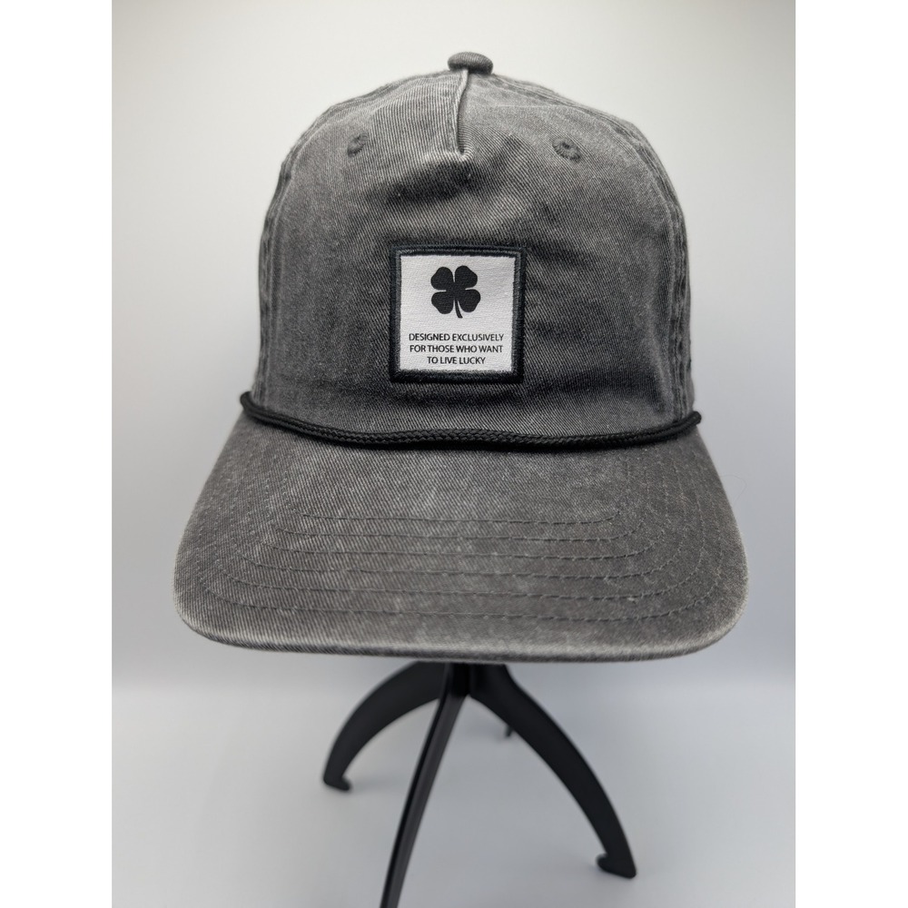 Black Clover Live Lucky Gray Washed Cotton Snapback Hat Rope Baseball Cap Mens